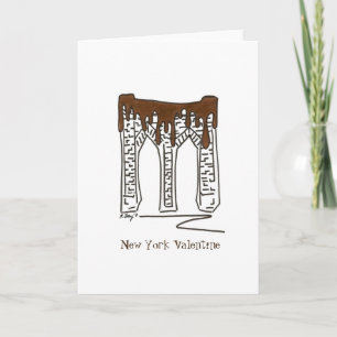 Cartes Pour Fêtes Annuelles New York City NYC Saint Valentin Brooklyn Bridge