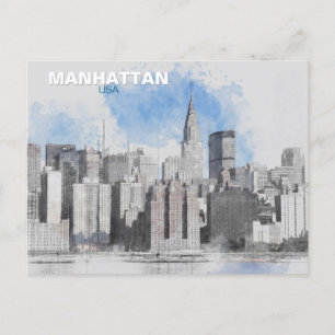 Cartes Pour Fêtes Annuelles New York City Skyline - Manhattan Holiday Travel