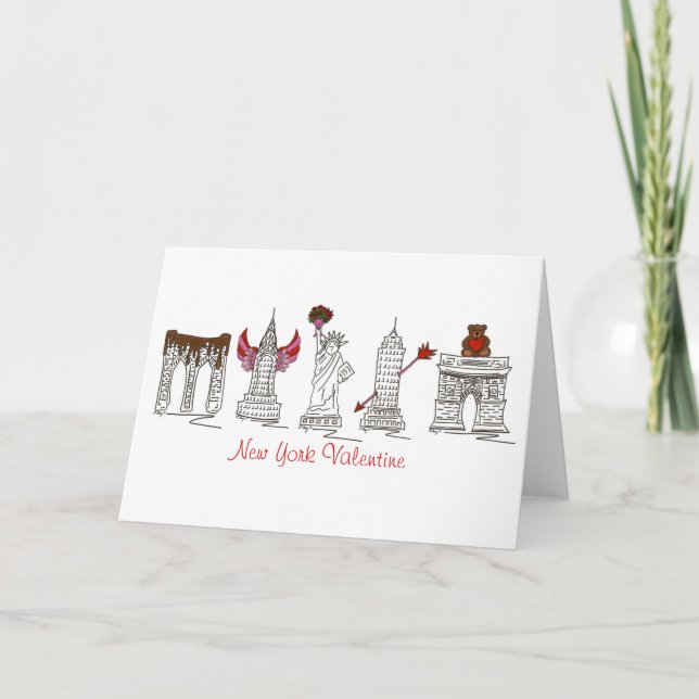 Cartes Pour Fêtes Annuelles New York City Valentine Love NYC Saint Valentin (Devant)
