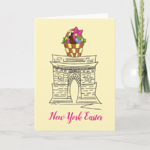 Cartes Pour Fêtes Annuelles New York Pâques Panier Washington Carré Arch NYC