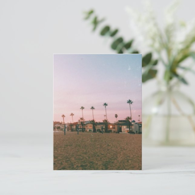 Cartes Pour Fêtes Annuelles Newport Beach Pastel Sunset (Debout devant)