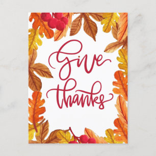 Cartes Pour Fêtes Annuelles Nice Donner Merci à l'automne Feuille