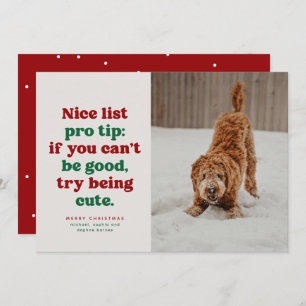 Cartes Pour Fêtes Annuelles Nice liste drôle mignon rouge vert photo