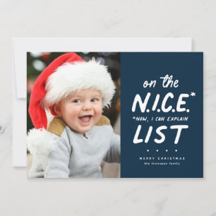 Cartes Pour Fêtes Annuelles Nice liste drôle mignon une photo marine Noël