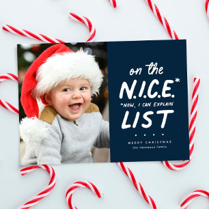 Cartes Pour Fêtes Annuelles Nice liste drôle mignon une photo marine Noël