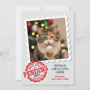 Cartes Pour Fêtes Annuelles Nice Liste En Attente Drôle Chat Chien Photo Noël