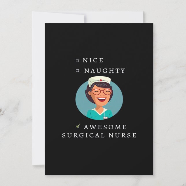 Cartes Pour Fêtes Annuelles Nice Naughty Awesome Surgical Nurse (Devant)