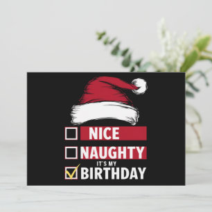 Cartes Pour Fêtes Annuelles Nice Naughty It's My Birthday Christmas List Père
