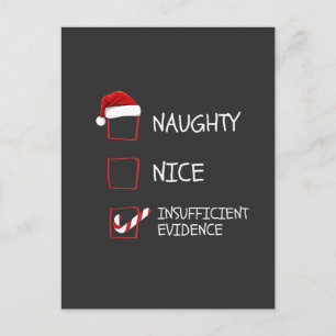 Cartes Pour Fêtes Annuelles Nice Naughty Manque de preuves Père Noël Noël