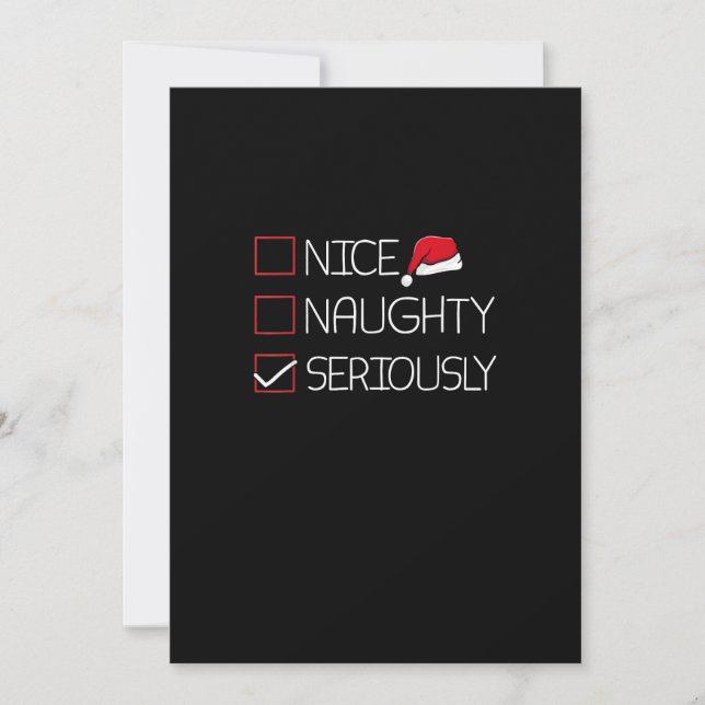 Cartes Pour Fêtes Annuelles Nice Naughty Seriously Christmas Modern Style (Devant)