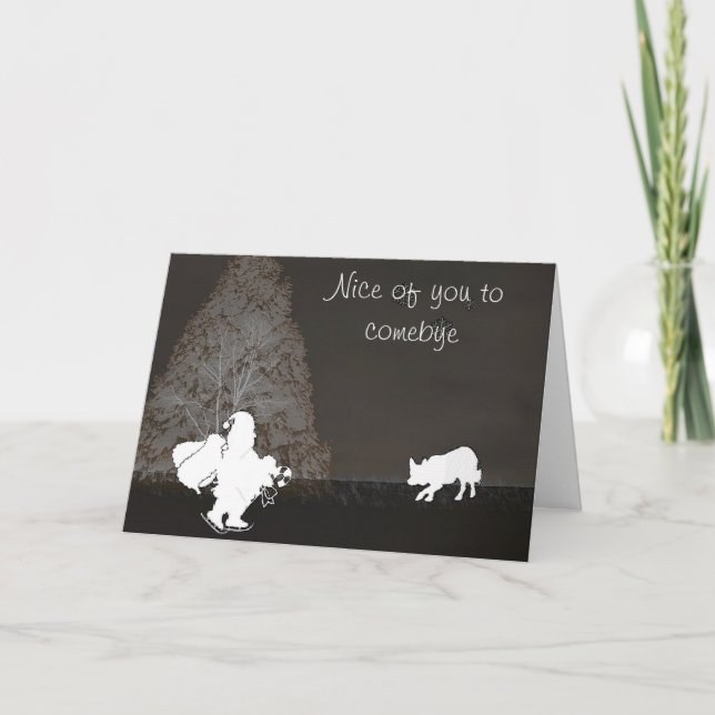 Cartes Pour Fêtes Annuelles "Nice of you to comebye" us border Collie Christma (Devant)