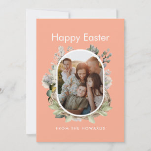 Cartes Pour Fêtes Annuelles Nid de Pâques familial photo botanique aquarelle d