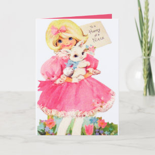 Cartes Pour Fêtes Annuelles Nièce de Pâques Vintage rétro