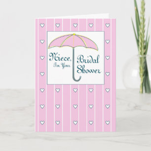 Cartes Pour Fêtes Annuelles Nièce, Réception de Mariage Parapluie Rose
