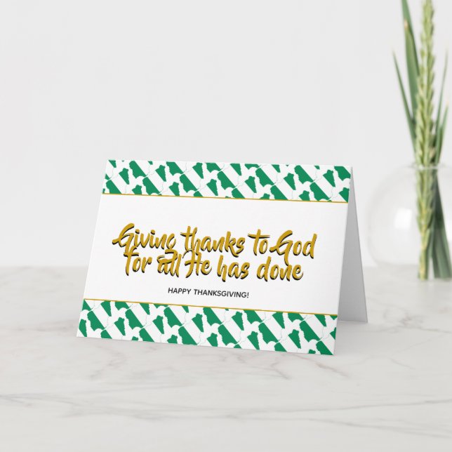 Cartes Pour Fêtes Annuelles NIGERIA Élégant Remerciements MERCI (Devant)