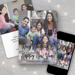 Cartes Pour Fêtes Annuelles N'Importe Quel Texte 2 Photo Simple Bracelet Noir