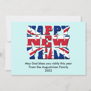 Cartes Pour Fêtes Annuelles N'IMPORTE QUELLE ANNÉE Union Jack UK Christian HAP