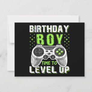 Cartes Pour Fêtes Annuelles Niveau Up Anniversaire Jeu vidéo pour garçon