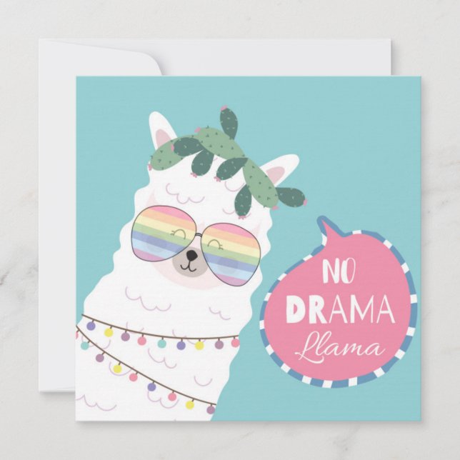 Cartes Pour Fêtes Annuelles No Drama Llama (Devant)