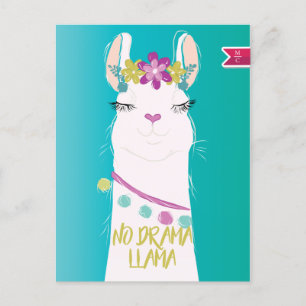 Cartes Pour Fêtes Annuelles No Drama Llama illustration Monogram