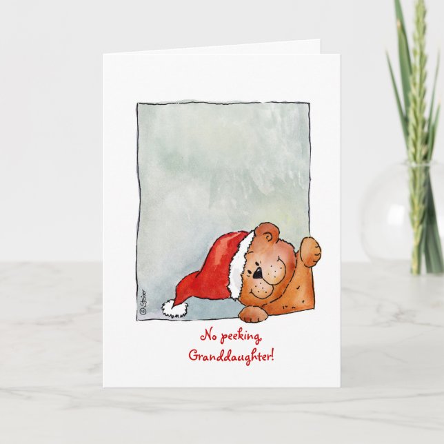 Cartes Pour Fêtes Annuelles No Peeking Grandgirl - Noël Watercolor (Devant)