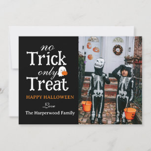 Cartes Pour Fêtes Annuelles No Trick Only Treat Éffrayant Halloween famille Ph