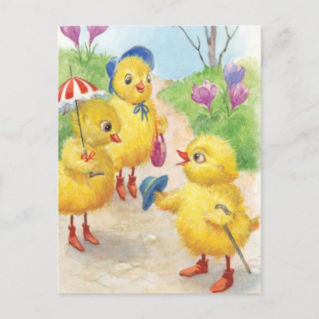Cartes Pour Fêtes Annuelles Noastalgic easter chicks (Devant)