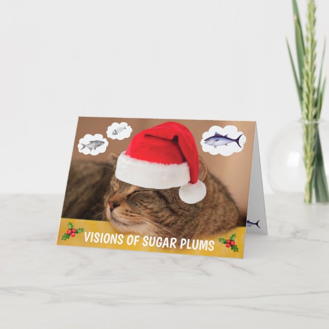 Cartes Pour Fêtes Annuelles Nocturne Cute Et Poisson Noël (Devant)