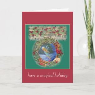 Cartes Pour Fêtes Annuelles nocturne féerique magique de Noël