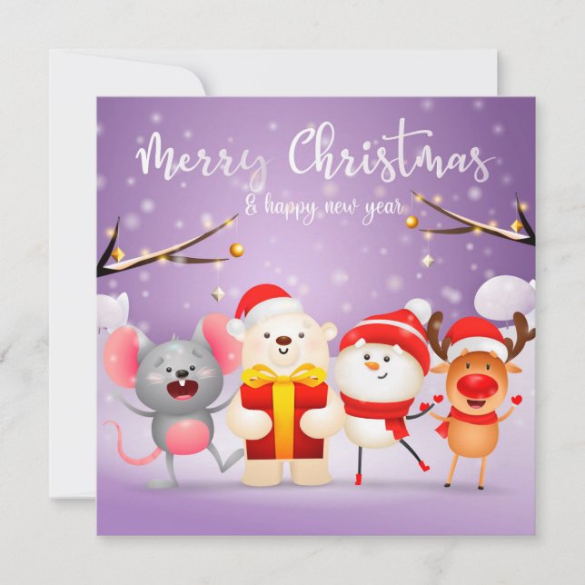 Cartes Pour Fêtes Annuelles Noël (Devant)