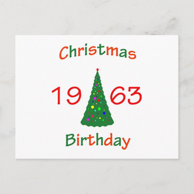 Cartes Pour Fêtes Annuelles Noël 1963 Anniversaire (Devant)