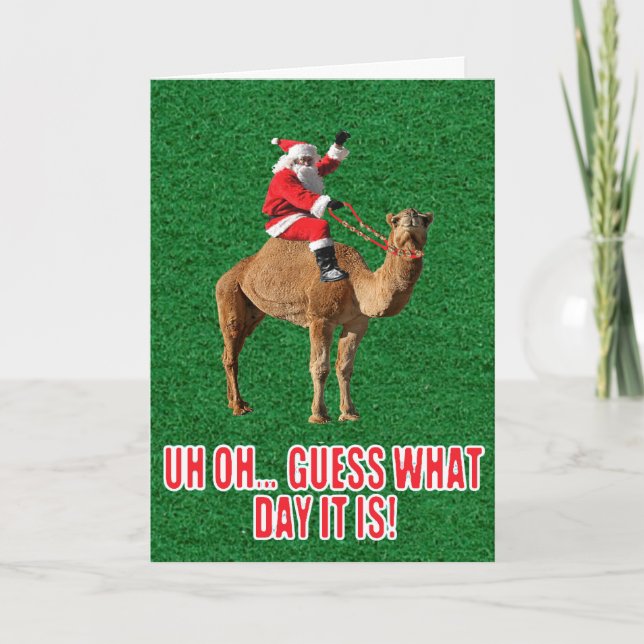 Cartes Pour Fêtes Annuelles Noël 2013 Camel Hump Day et Père Noël Card (Devant)