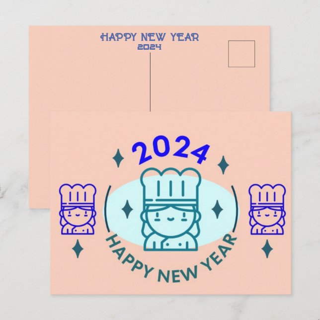 CARTES POUR FÊTES ANNUELLES NOËL 2024 NOUVELLE ANNÉE ACCUEILLIS (Devant / Derrière)