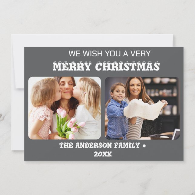 Cartes Pour Fêtes Annuelles Noël 2 photo aquarelle botanique floral (Devant)