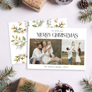 Cartes Pour Fêtes Annuelles Noël 2 photo aquarelle hiver botanique holi