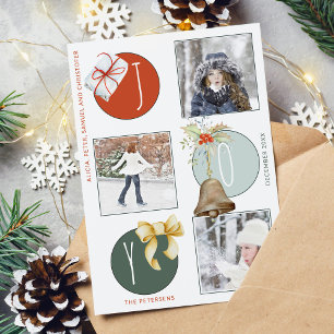 Cartes Pour Fêtes Annuelles Noël 3 photos personnalisées plaisir coloré joie
