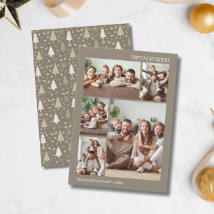 Cartes Pour Fêtes Annuelles Noël 5 Collage de photos Famille Taupe