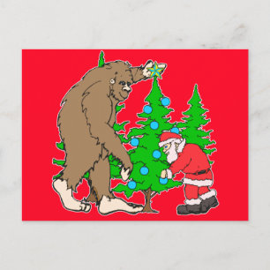 Cartes Pour Fêtes Annuelles Noël à Bigfoot et Père Noël