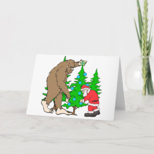 Cartes Pour Fêtes Annuelles Noël à Bigfoot et Père Noël