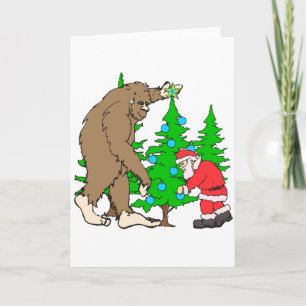 Cartes Pour Fêtes Annuelles Noël à Bigfoot et Père Noël