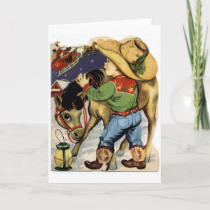 Cartes Pour Fêtes Annuelles Noël à Cowboy