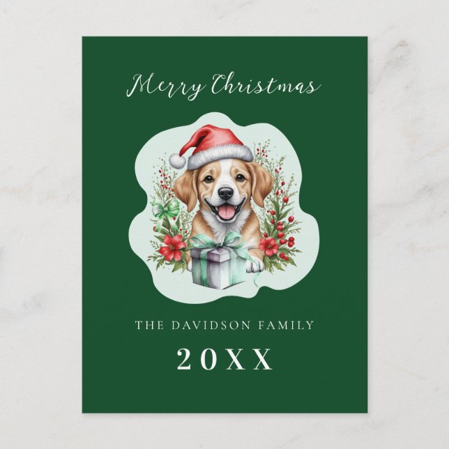 Cartes Pour Fêtes Annuelles Noël à la chienne (Devant)