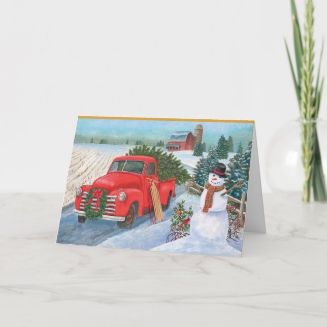 Cartes Pour Fêtes Annuelles Noël À La Ferme (Devant)