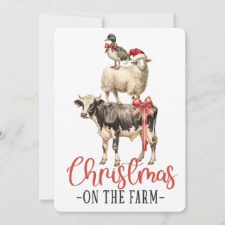 Cartes Pour Fêtes Annuelles Noël À La Ferme, Ferme Noël