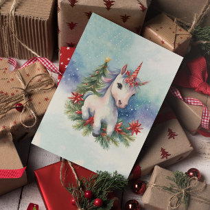 Cartes Pour Fêtes Annuelles Noël à la licorne