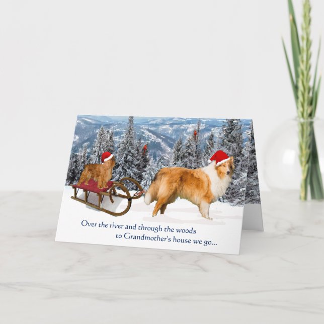 Cartes Pour Fêtes Annuelles Noël à la maison de grand-mère (Devant)