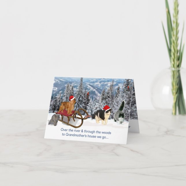 Cartes Pour Fêtes Annuelles Noël à la maison de grand-mère (Devant)