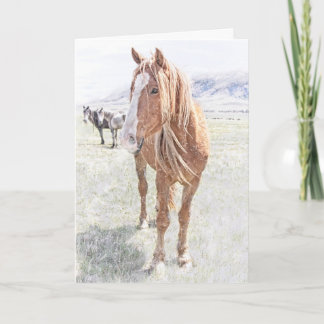 Cartes Pour Fêtes Annuelles Noël à la Mustang du Cheval Sauvage (à l'intérieur