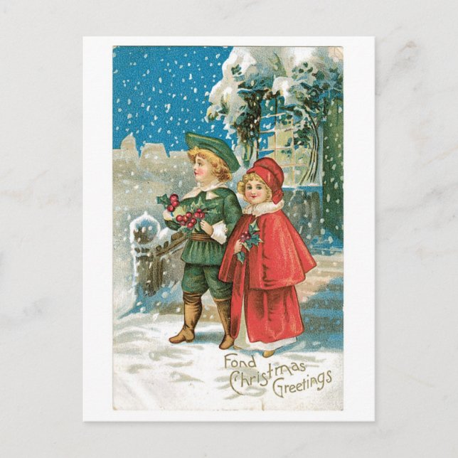 Cartes Pour Fêtes Annuelles Noël à l'ancienne (Devant)