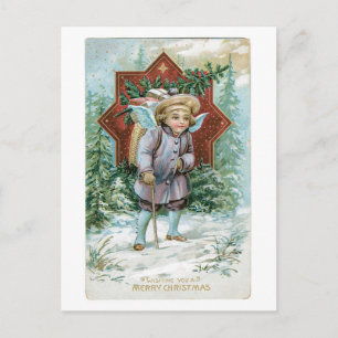 Cartes Pour Fêtes Annuelles Noël à l'ancienne, Ange